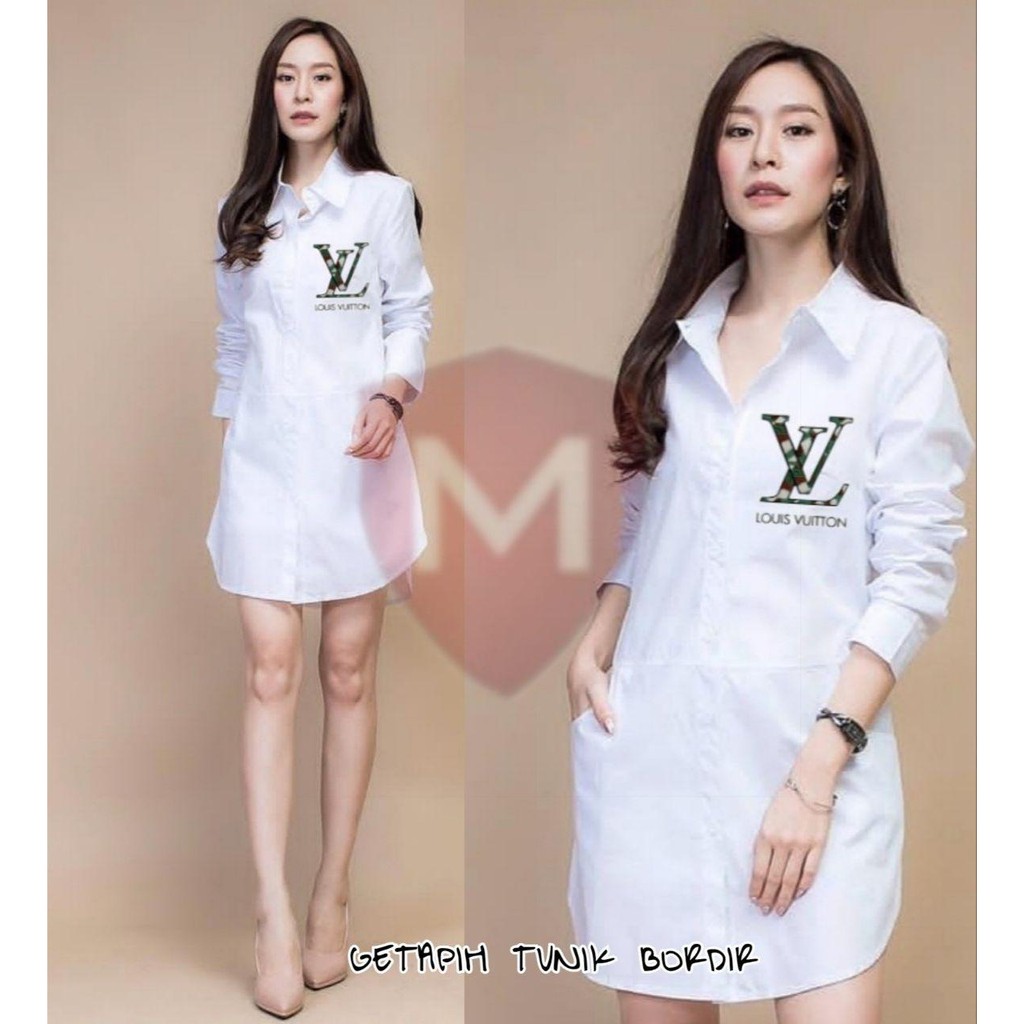 VB07 Tunik Putih BORDIR  Getapih 5MOTIF GY Atasan 