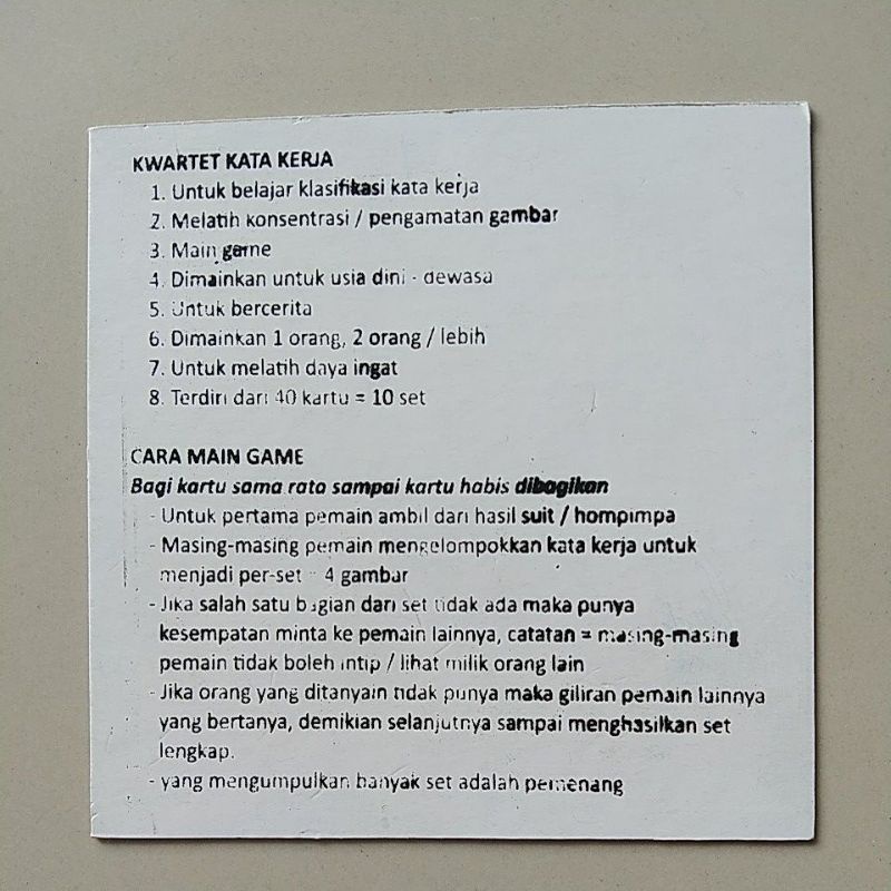 kwartet kata kerja