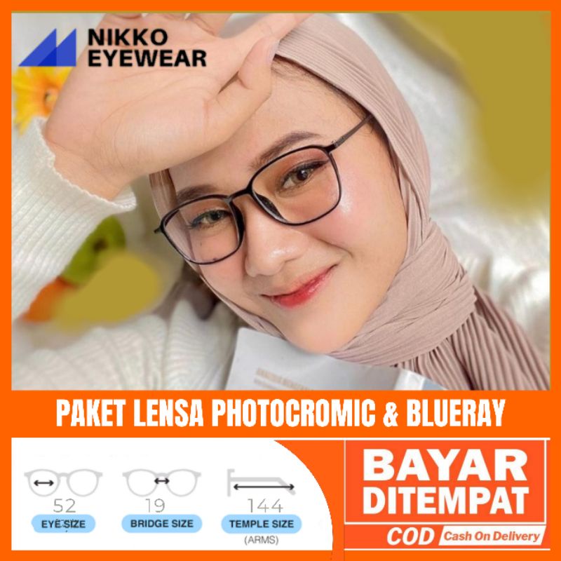 Paket Kacamata 2225 Lensa Antiradiasi Photocromic Blueray