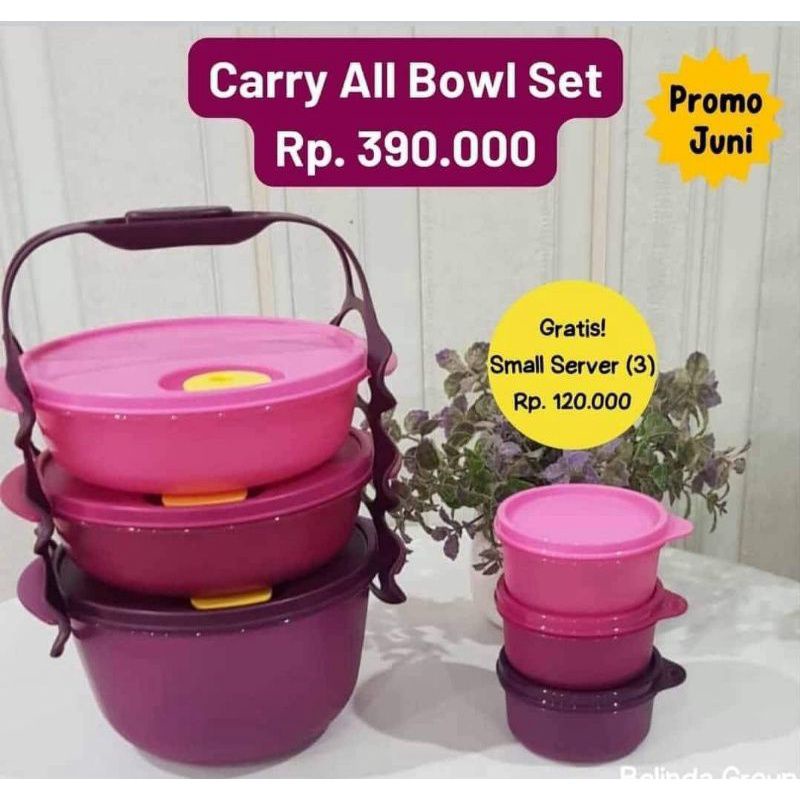 Tupperware rantang 3susun+free bowl 3pcs