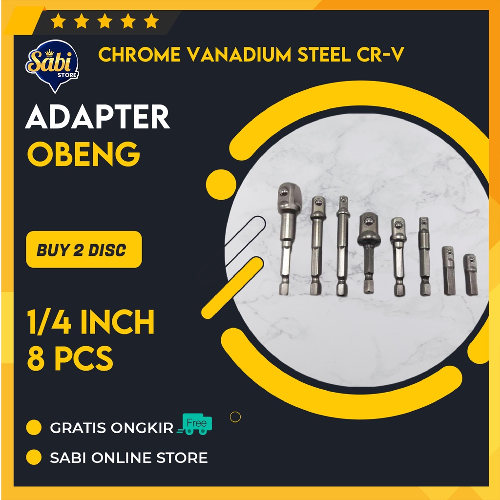 ADAPTER OBENG ELEKTRIK / 8 PCS MATA OBENG 1/4 / HEX ROD SLEEVE CONVERTIBLE JOINTS