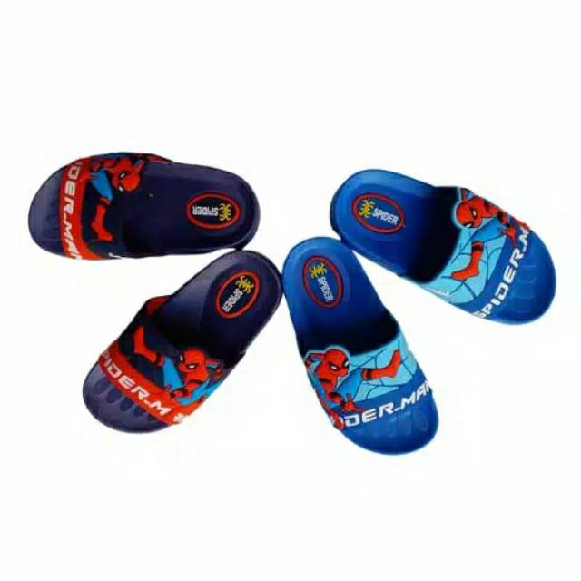 gos SANDAL SPIDERMAN Sandal Anak Selop Karet Import Berkualitas 1-8 Tahun