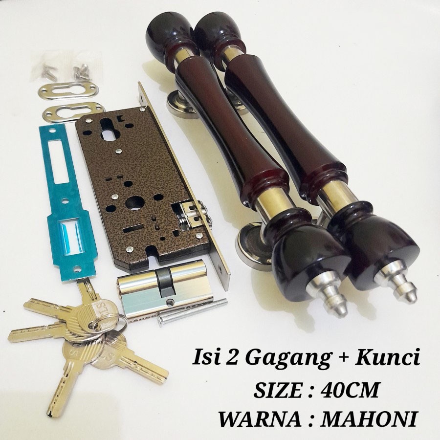 1 set kunci Gagang pintu stenlis / Handle pintu rumah stainless 40cm Minimalis