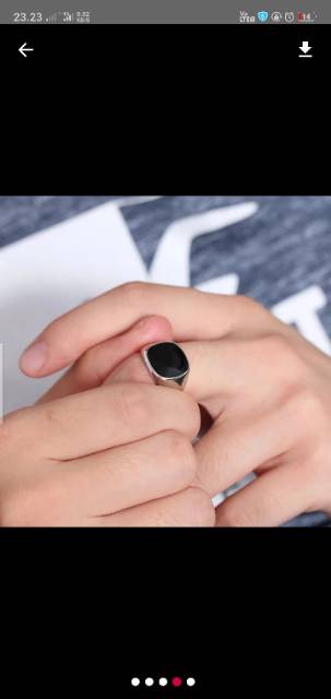 COD!! Cincin Flat Batu Black Onyx