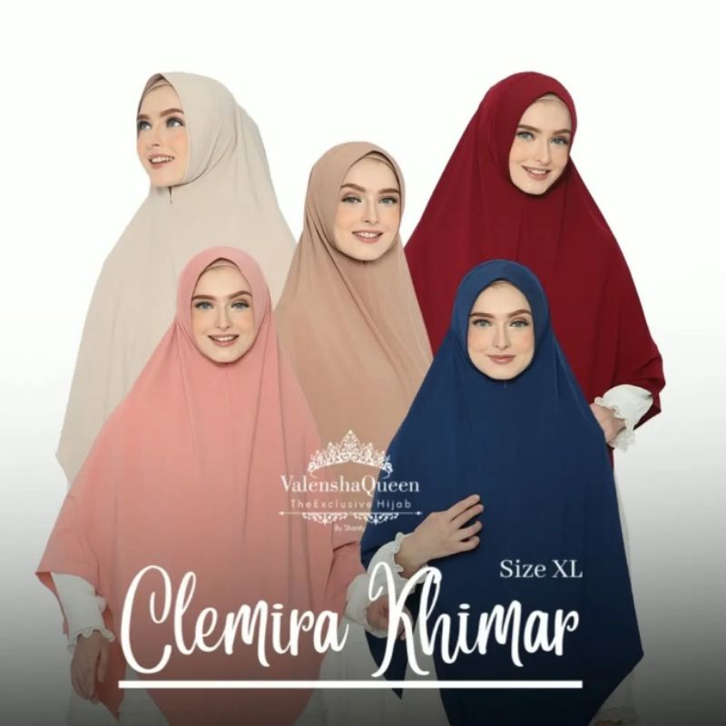 Khimar Clemira Size XL Original Valenshaqueen Hijab / Bergo Daily Jersey Jumbo Terlaris Khimar Syari