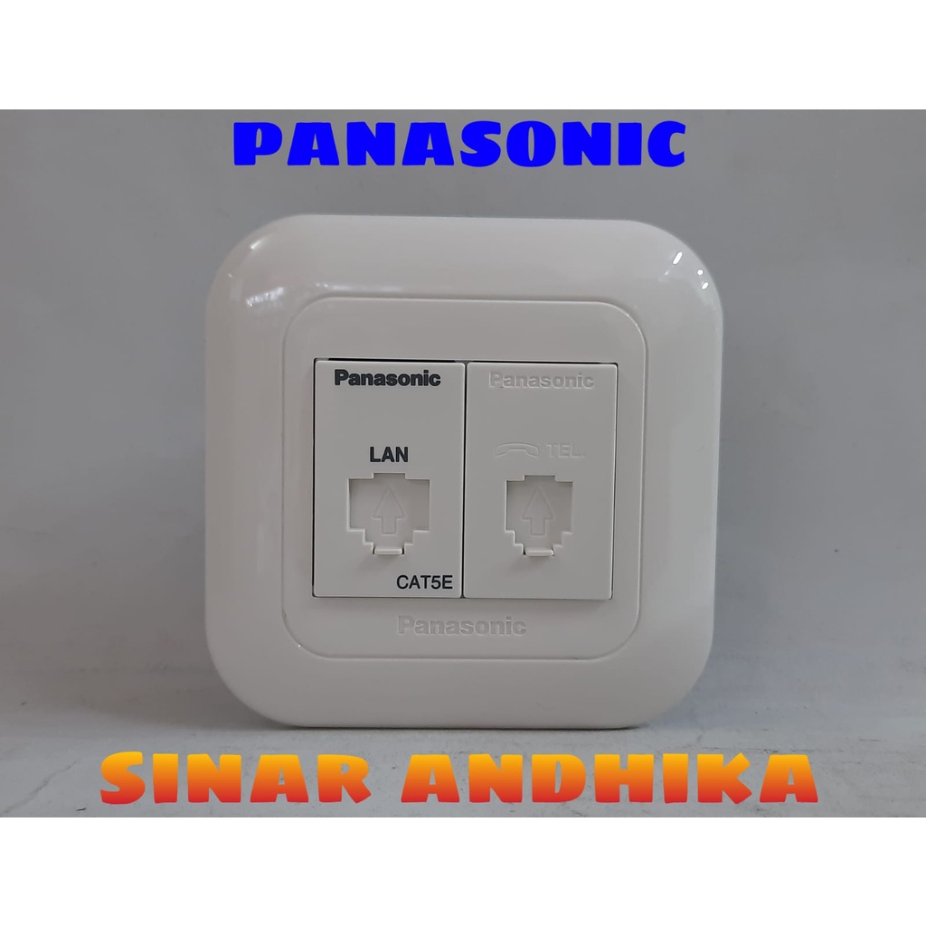 MODUL / JACK DATA CAT 5E + TELEPON PUTIH PANASONIC WEJ 78029 8864