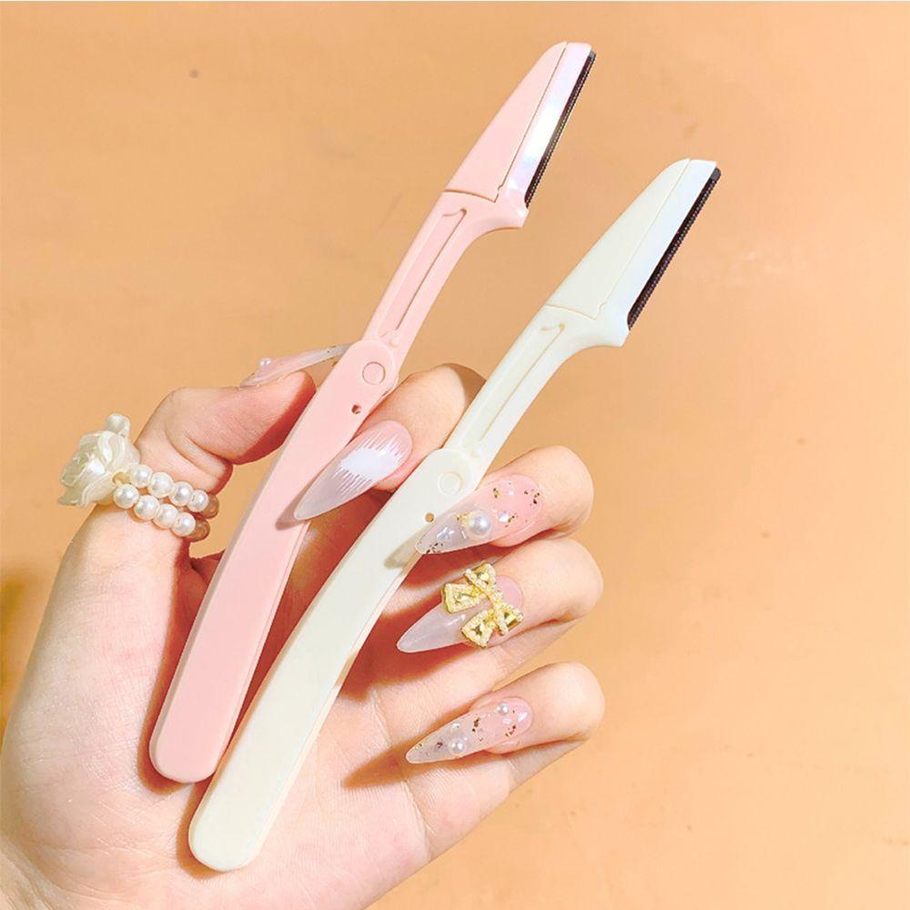 Needway Foldable Brow Trimmer Portable 3pcs /set Wanita Penghilang Rambut Pembentuk Alis Mata Alat Makeup Scraper Rambut Wajah