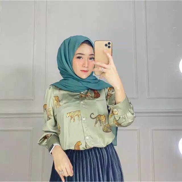 [Fashionbagsjkt]  KEMEJA WANITA OVERSIZE ZARA TIGER MACAN TUTULIMPORT FS5758