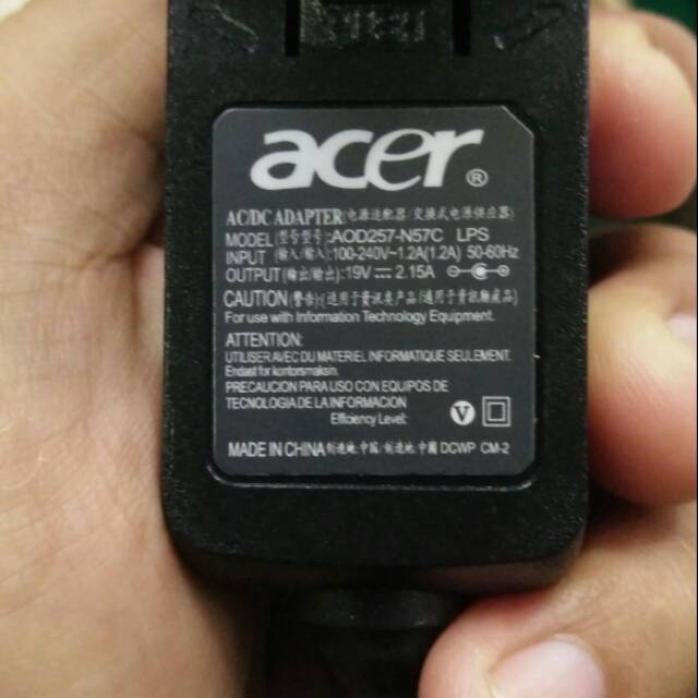 Adaptor cahrger casan notebook laptop acer 19v 2.15a originla