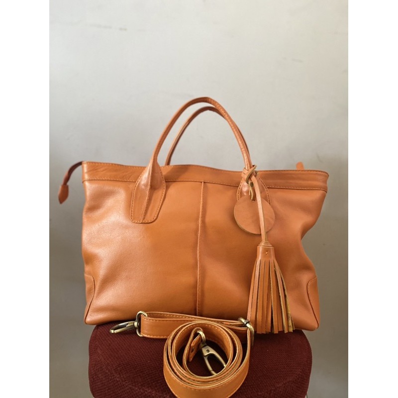 Alra Lifestyle Genuine Leather orange Shoulder Bag