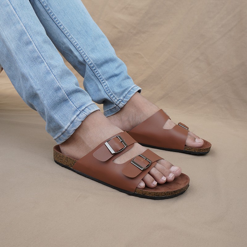 Sandal Casual Pria Walkers Gepser 2 Tan Sendal Slide Puyuh Kasual Slop Santai Keren Gaya