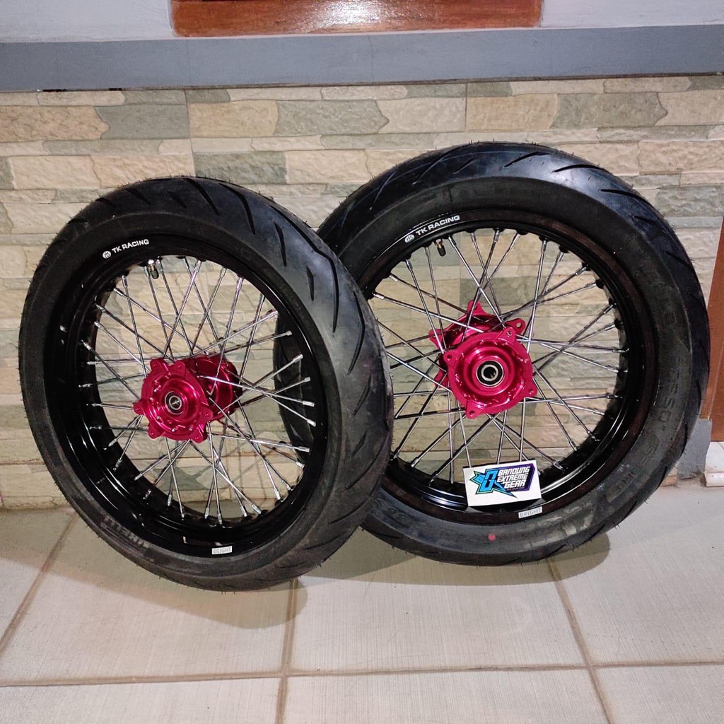 BANSET HONDA CRF 150 L SUPERMOTO VELG 17 TK RACING BRIGHT JAPAN BUKAN TK EXCELL