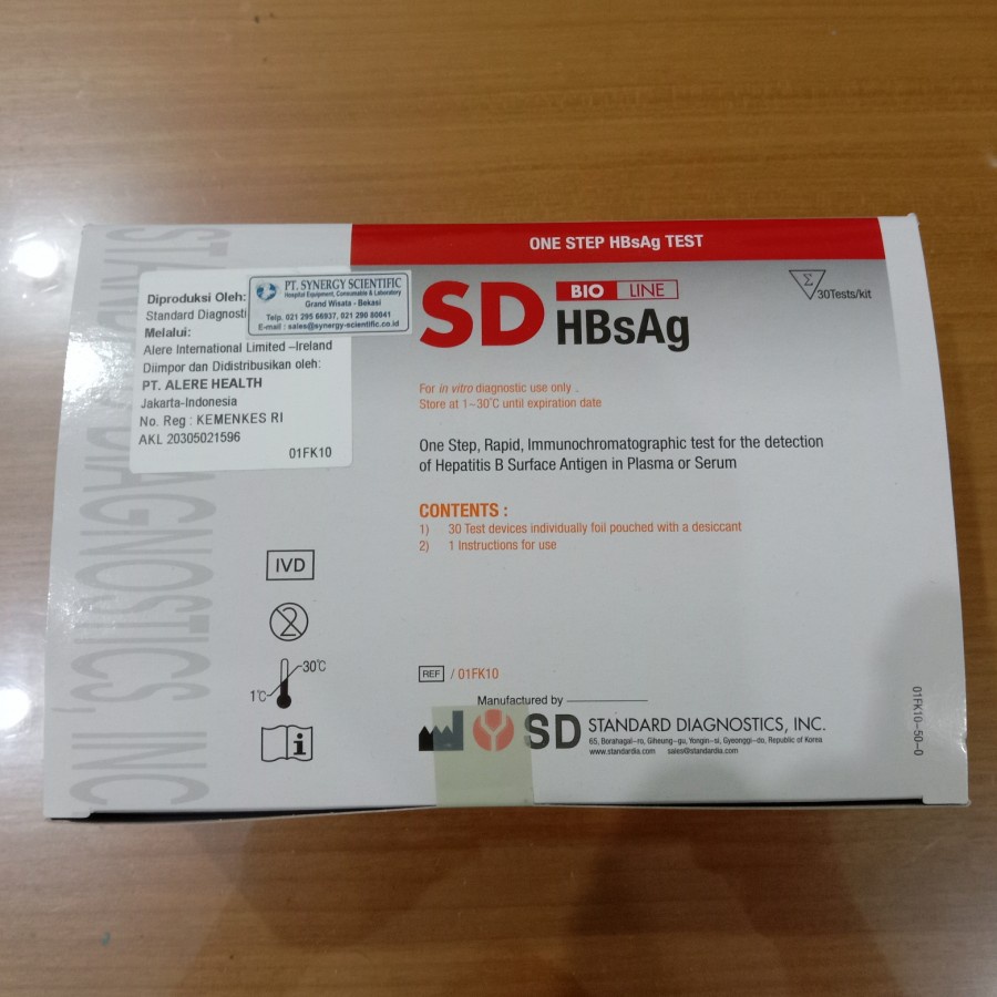 Tes Hepatitis B / Tes HbsAg SD Bioline isi 30 Pcs