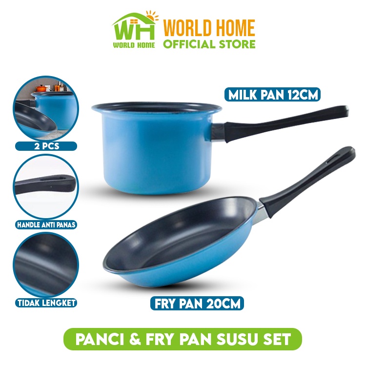 Panci Set Mini Teflon Fry Pan dan Panci Susu Panci Set Fry Pan and Milk Pan Teflon 2 Pcs