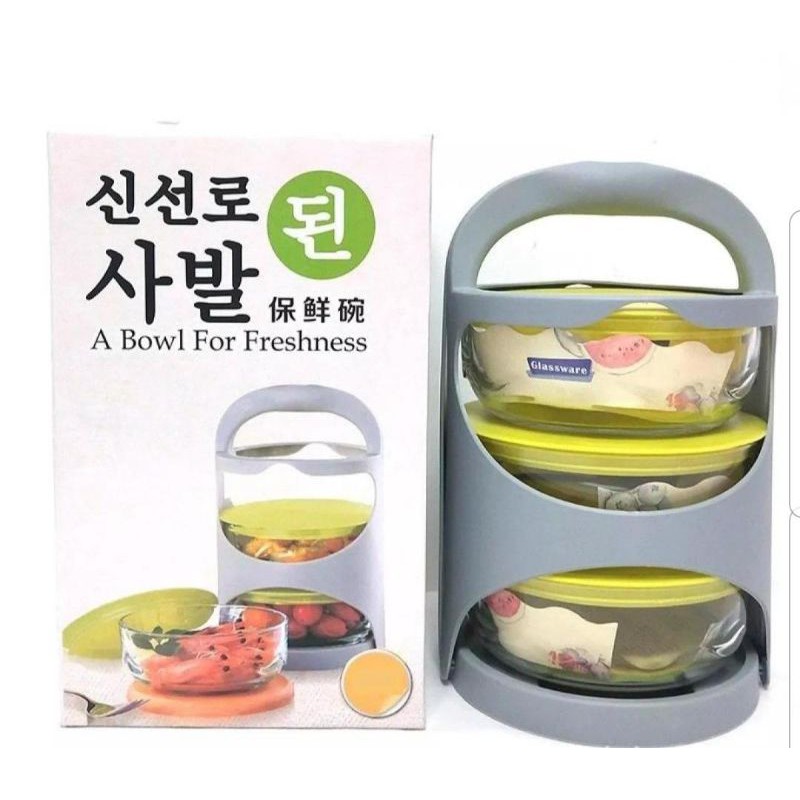 rantang kaca makanan wadah tempat