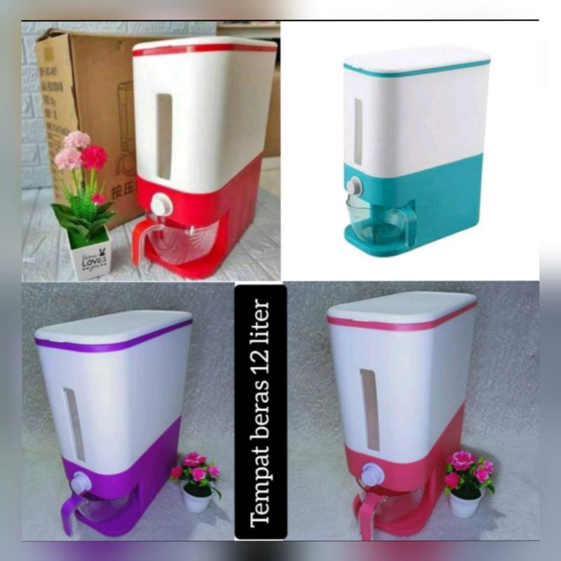 dispenser beras/wadah tempat  penyimpan beras 12liter-10kg