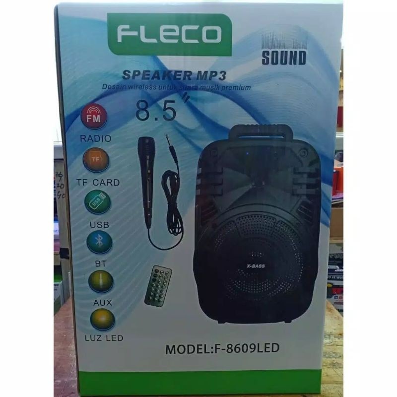 Speaker Bluetooth Karaoke Fleco F 8604/ F 8609 Bonus Mic/Salon Aktif