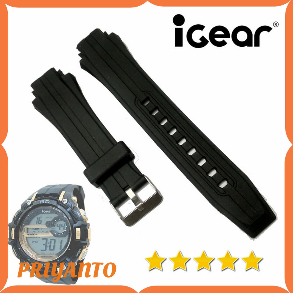 Tali Jam Tangan Karet i25 igear i25-1948 igear i25-1968 Hitam