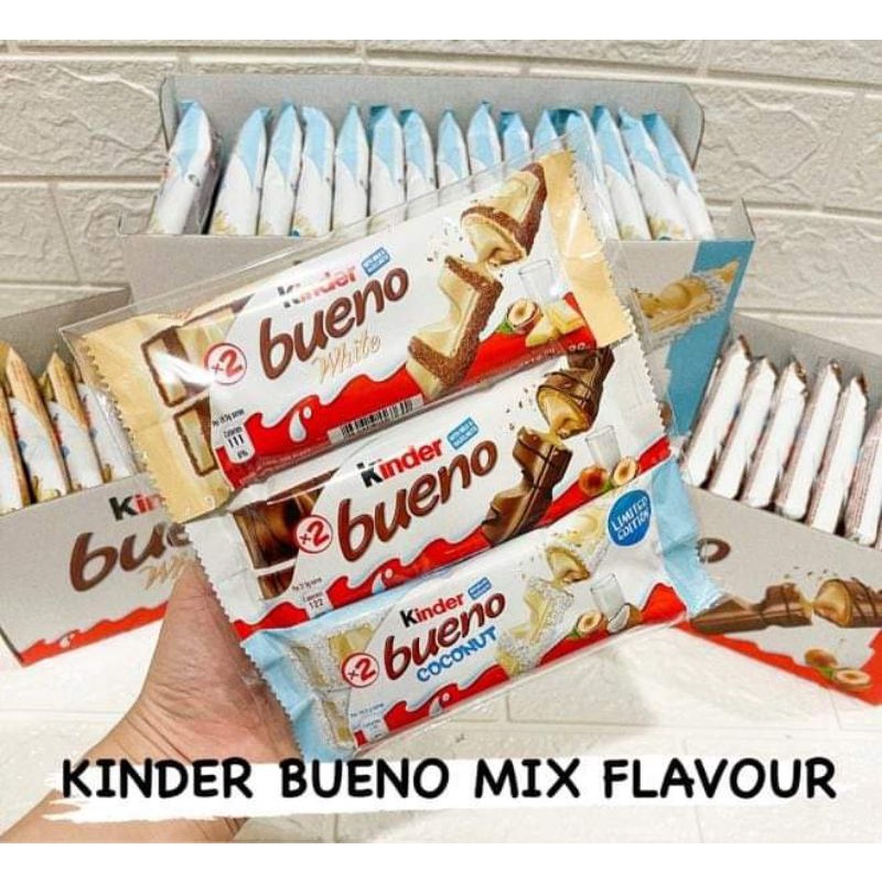 KINDER BUENO original mix FLAVOUR white & coconut import Malaysia original isi 3 pcs