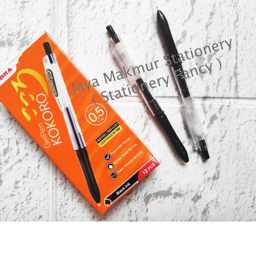 

Update Pen gel Zebra Kokoro 0.5 mm fine Tinta Hitam !!