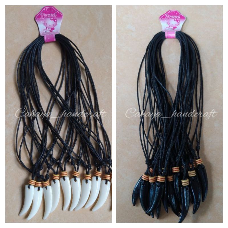 12pcs Kalung Taring Putih Harga Grosir