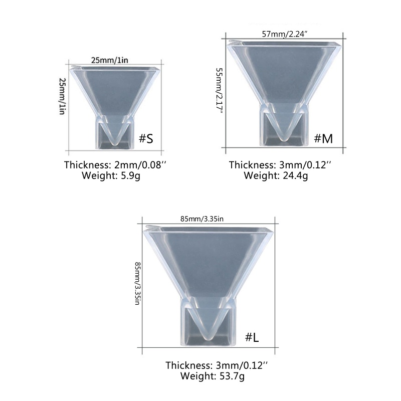 Siy Cetakan Resin Transparan Bentuk Piramida Bahan Silikon Untuk Membuat Perhiasan DIY