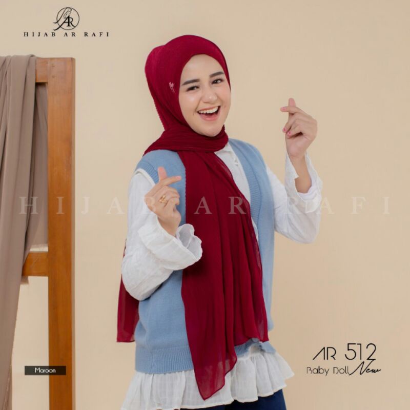 HIJAB AR RAFI BEST SELLER AR 512 PASHMINA PLISKET