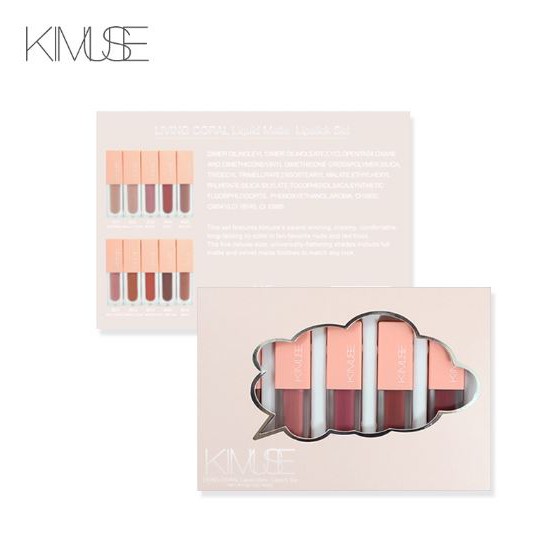 (READY &amp; ORI) Kimuse 5 In 1 Living Cocal Liquid Matte Lipstick Set kms102 kms103 kado seserahan teman pacar gift hampers