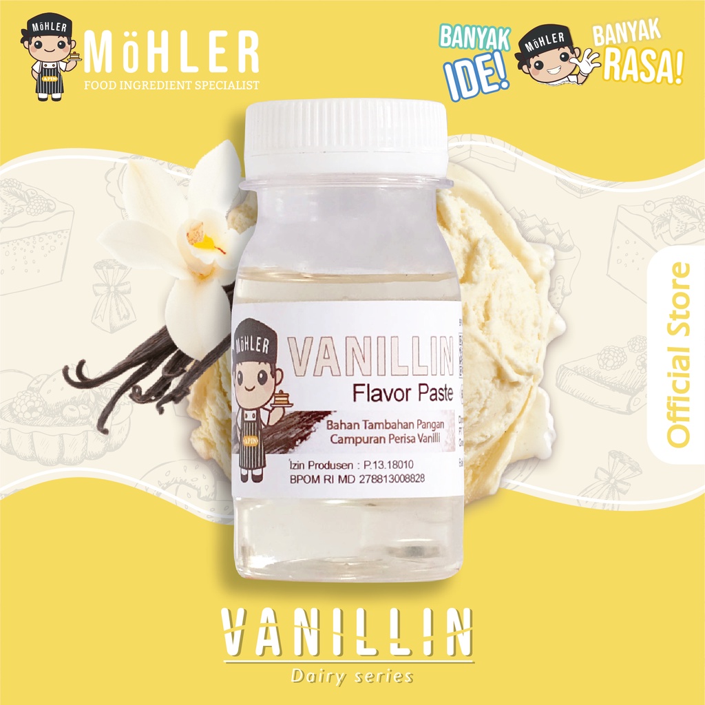 MOHLER Pasta perisa pewarna VANILLIN (KLIK KOMBO HEMAT UNTUK BELI 1 GRATIS 1)