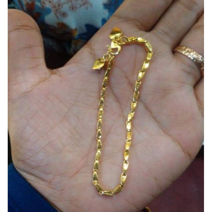 Gelang padi lapis mas warna 24k