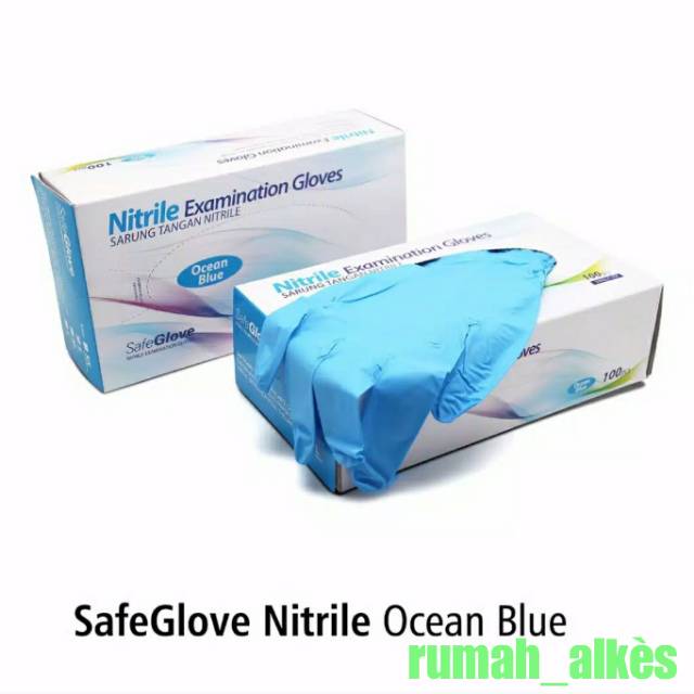 NITRILE SAFEGLOVE  / SAFEGLOVE NITRILE OCEAN BLUE SATUAN/ SARUNG TANGAN NITRILE BIRU MURAH