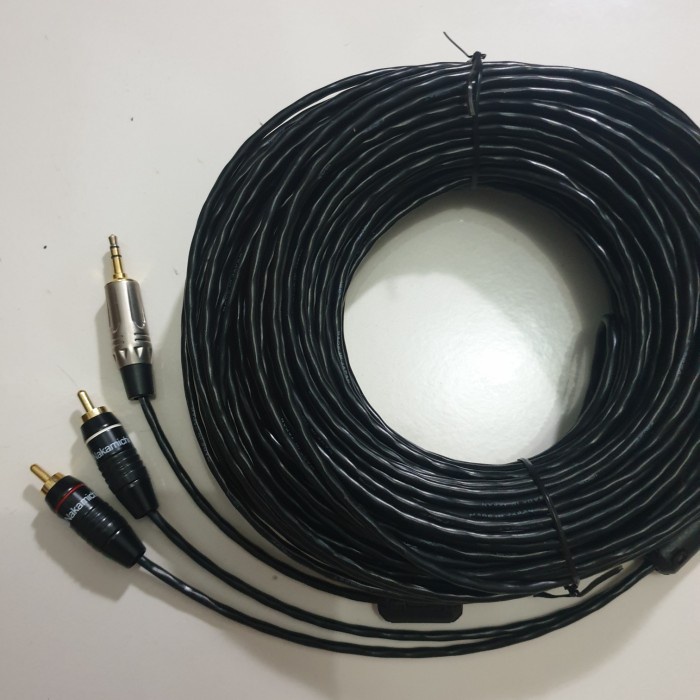 kabel jek 3.5mm stereo ke 2 Rca NAKAMICI R L stereo 35 Meter