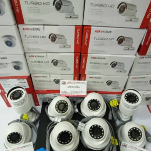 PAKET KAMERA CCTV HIKVISION 8 CAMERA 2MP 1080P FULL HD HIKVISION TINGGAL PASANG 8CH 8CHANEL CAM 2MP