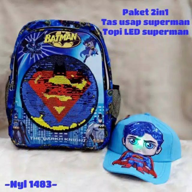 tas batman usap 2 gambar gratis topi led