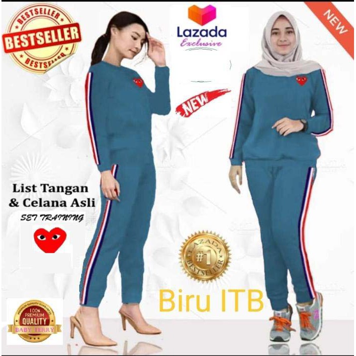 LVB Setelan Training Wanita PLAYGIRL / Track Suit Wanita / Setelan Olahraga Wanita  Uk.L-XL-XXL-3XL