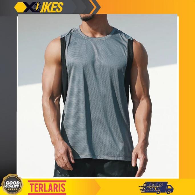 SL12 Singlet GYM - Kaos Gym Fitnes - Baju Training Fitness Pria