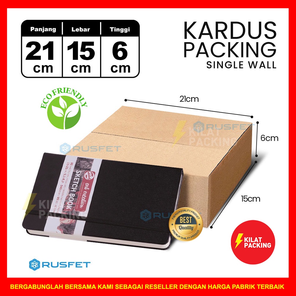 

KARDUS PACKING RUSFET / DUS KARTON BOX PACKING / BOX KARDUS BARU COKLAT POLOS SATUAN - 21 X 15 X 6