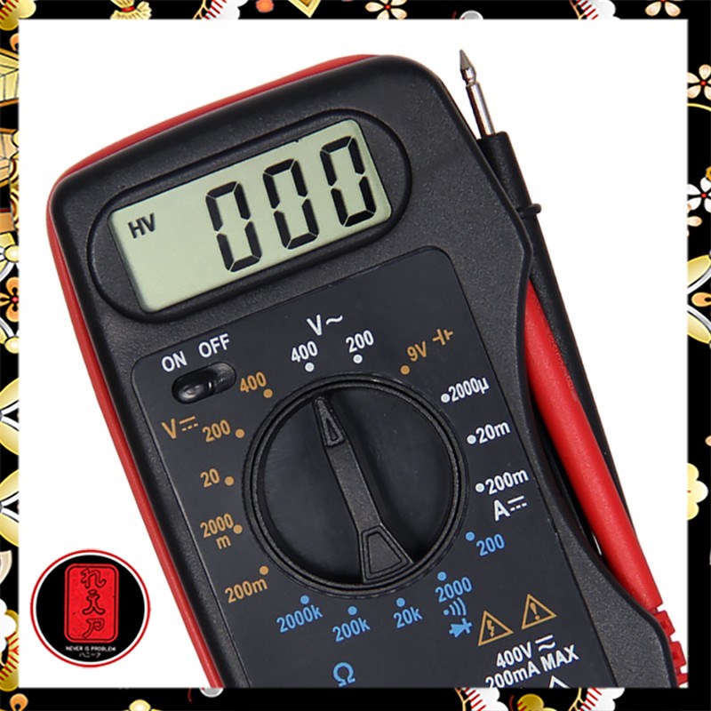 Pocket Size Digital Multimeter AC/DC Voltage Tester - DT83B - Black