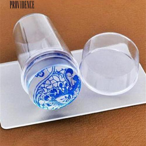 [Bayar Di Tempat] 2 in 1 Hapus Jelly Nail Art Stamping Kit Stamper Lembut + Scraper Manicure Alat