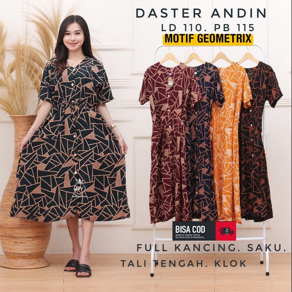 Daster Andin / Daster Rayon Premium Lengan Pendek Busui Full Kancing