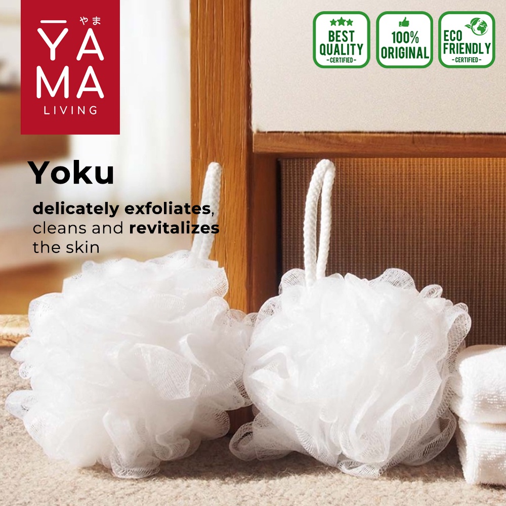 YAMA YOKU Premium Shower Puff White Spons Scrubber Mandi Putih 50 gram