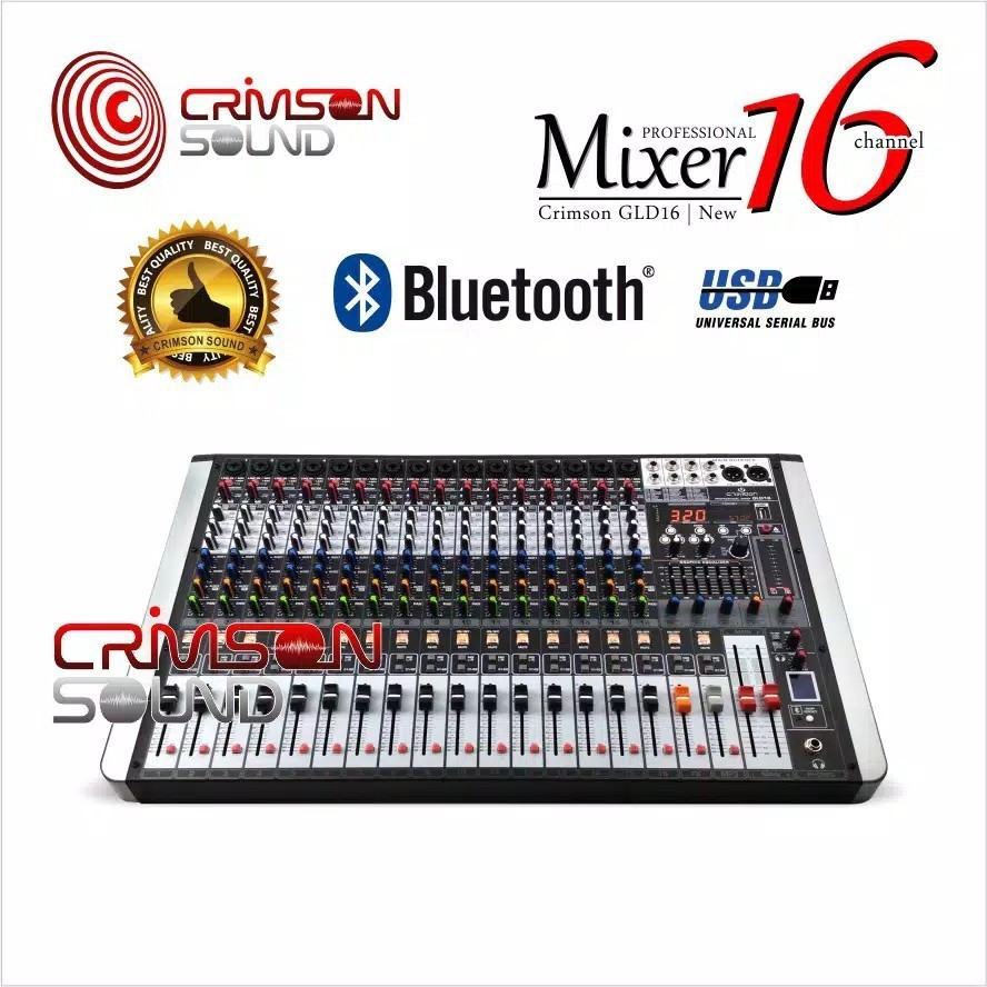 MIXER AUDIO CRIMSON GLD-16 / GLD16 16 CHANNEL USB BLUETOOTH