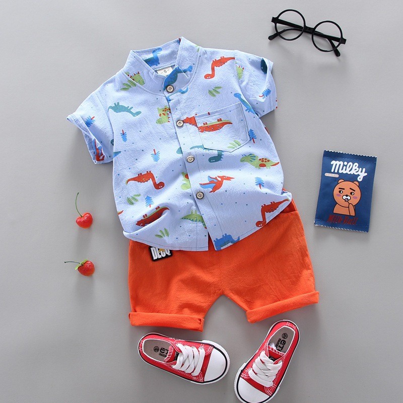 HNK Setelan Baju Santai Anak Laki Laki Anak 1-4 Tahun Bahan Katun | Setelan Boy