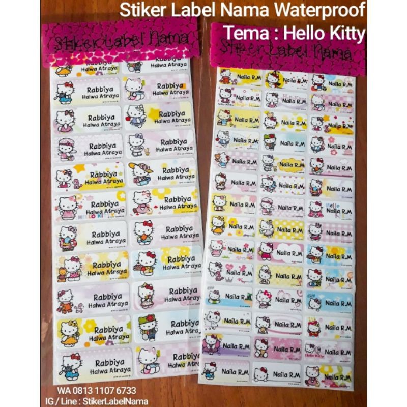 

HELLO KITTY STIKER LABEL NAMA WATERPOOF / LABEL NAMA WATERPROOF / STIKER LABEL / STIKER NAMA