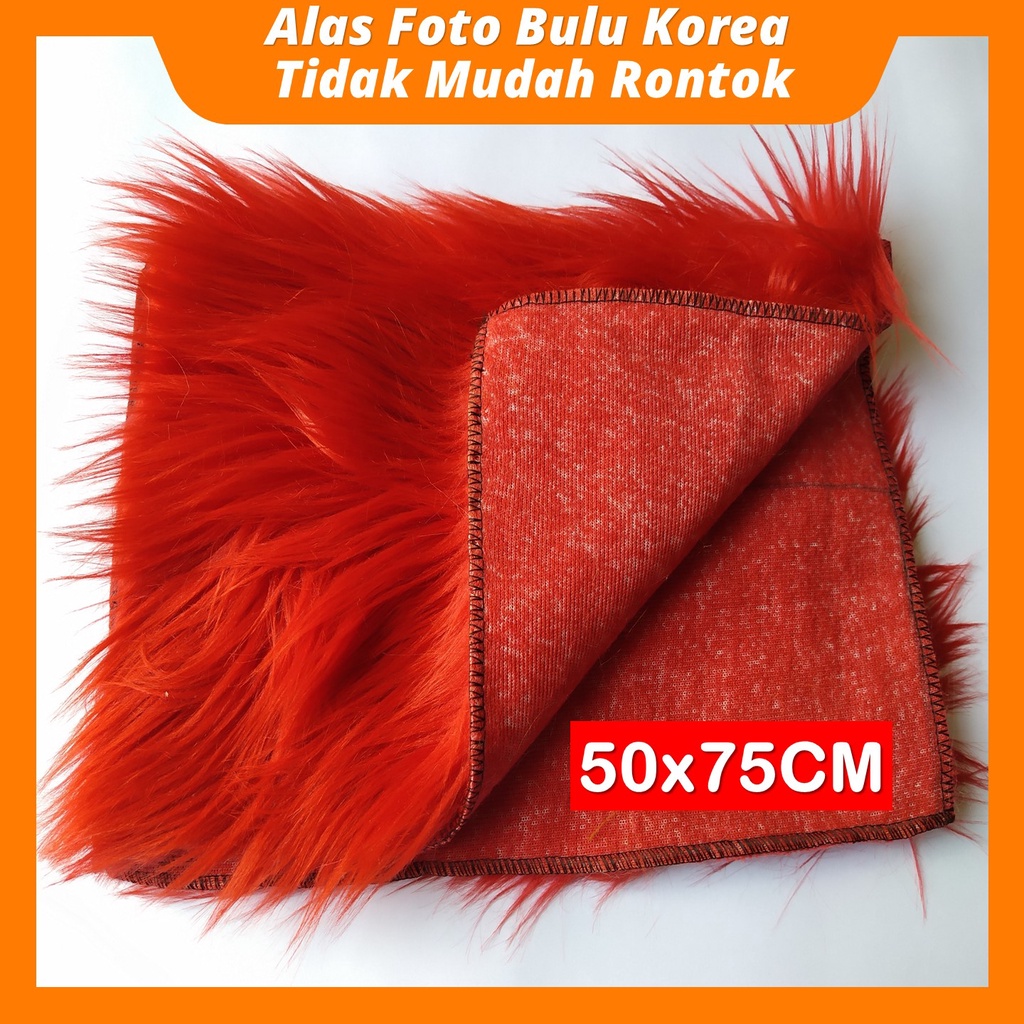 Alas Foto Bulu Korea 50x75 Tebal Bulu 6cm Bahan Halus Lembut Tidak Rontok untuk Dekorasi Alas Foto Produk