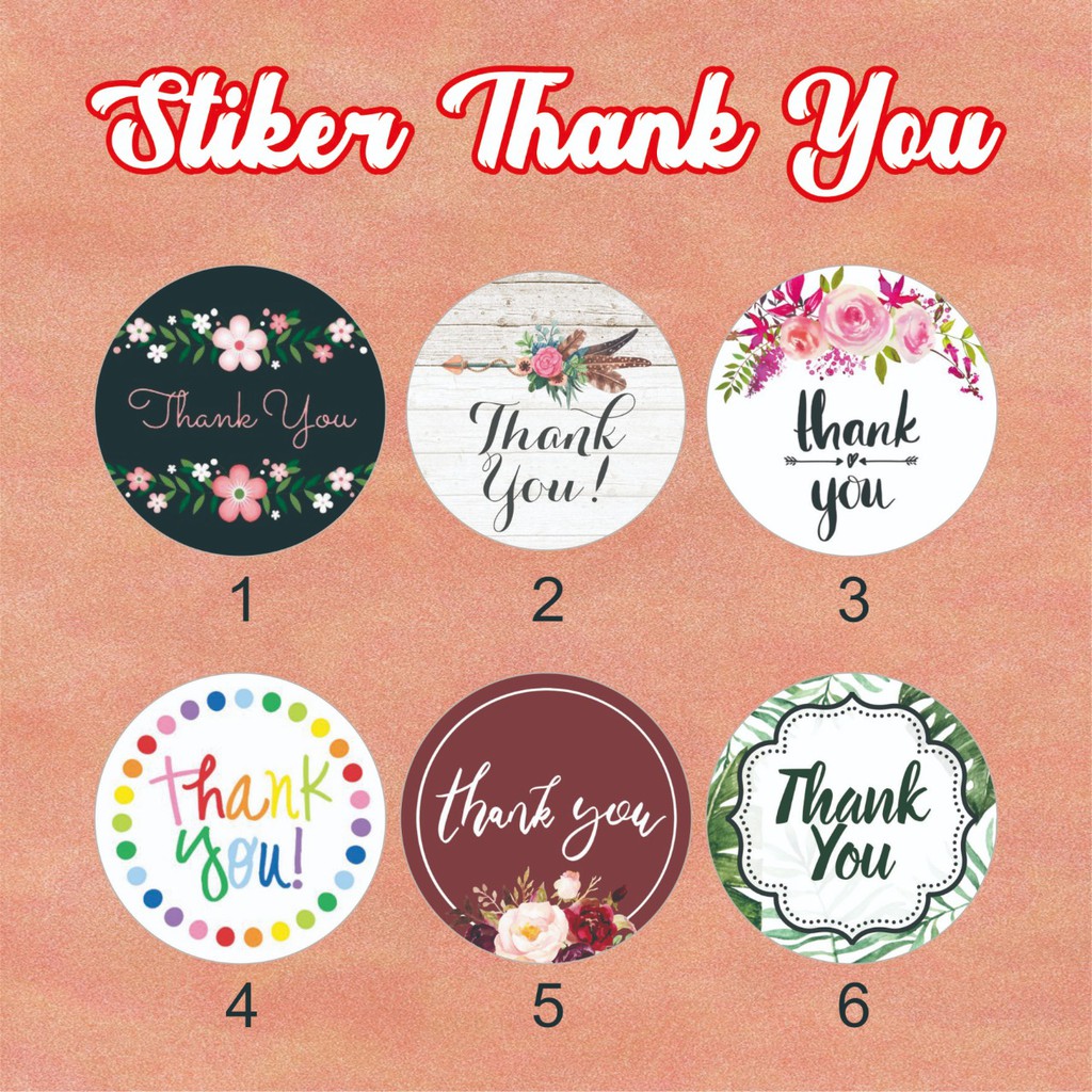 Jual stiker thank you/ stiker bulat thank you | Shopee Indonesia