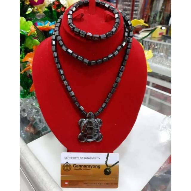 Kalung & gelang kesehatan magnet gannamyong motif kura-kura