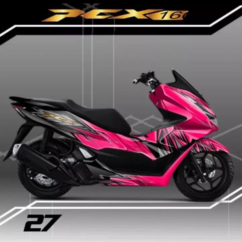 seticker variasi decal full body honda pcx 160 pink 1