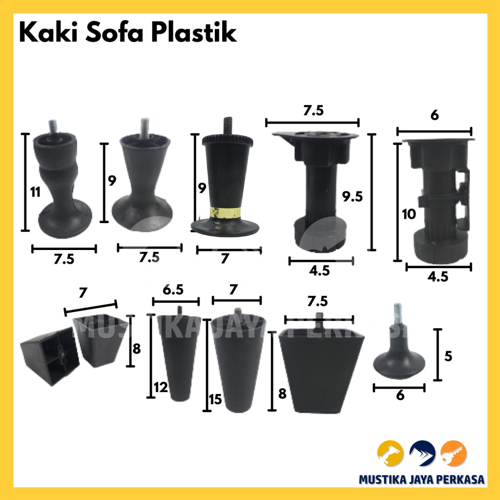 Kaki Sofa Plastik Murah Stabil Piramid Kotak 8 cm 10 Cm Bukan Kaki Sofa Stainless Besi Kayu