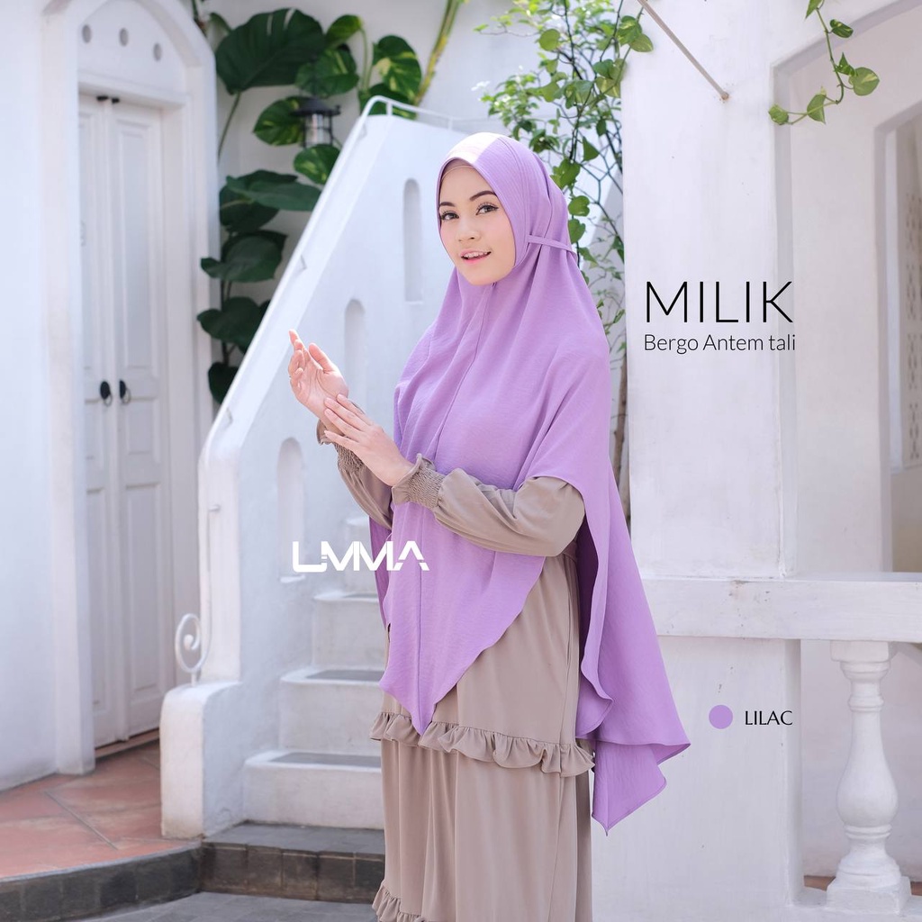 Umma Syari Bergo Milik bahan bianca crinkle Hijab Instan Antem griya_mey-lilac